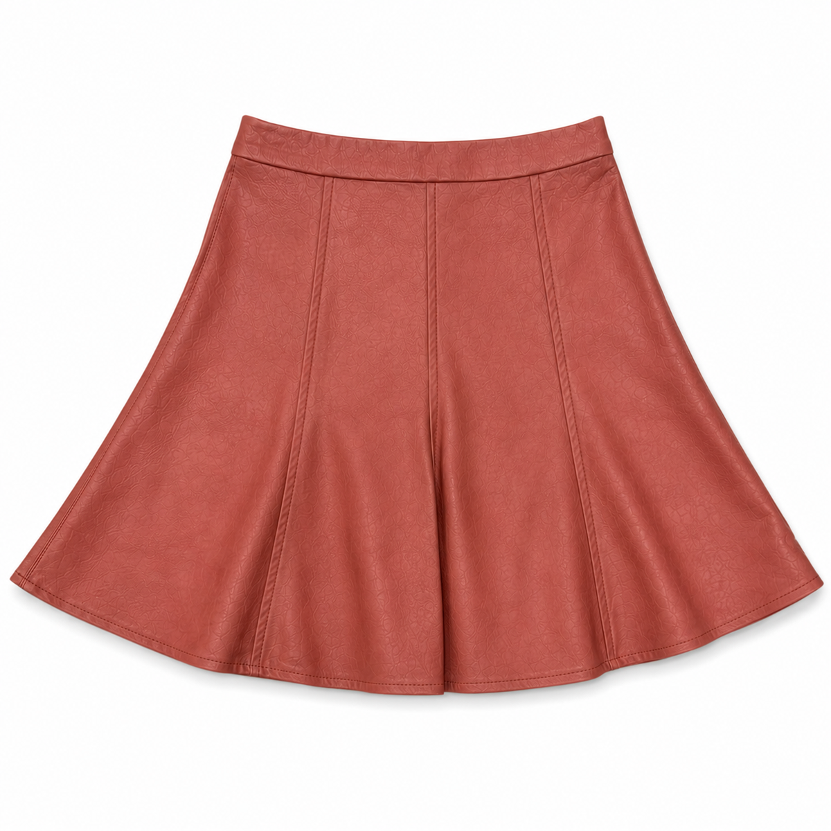 Rust Leather Skirt