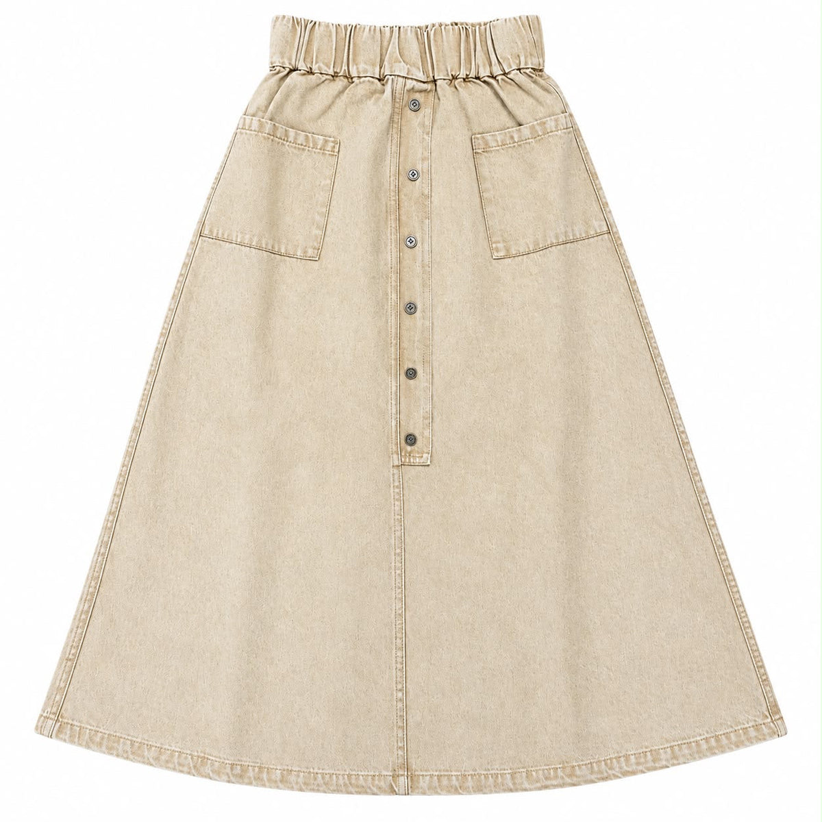 Taupe Twill Maxi Skirt
