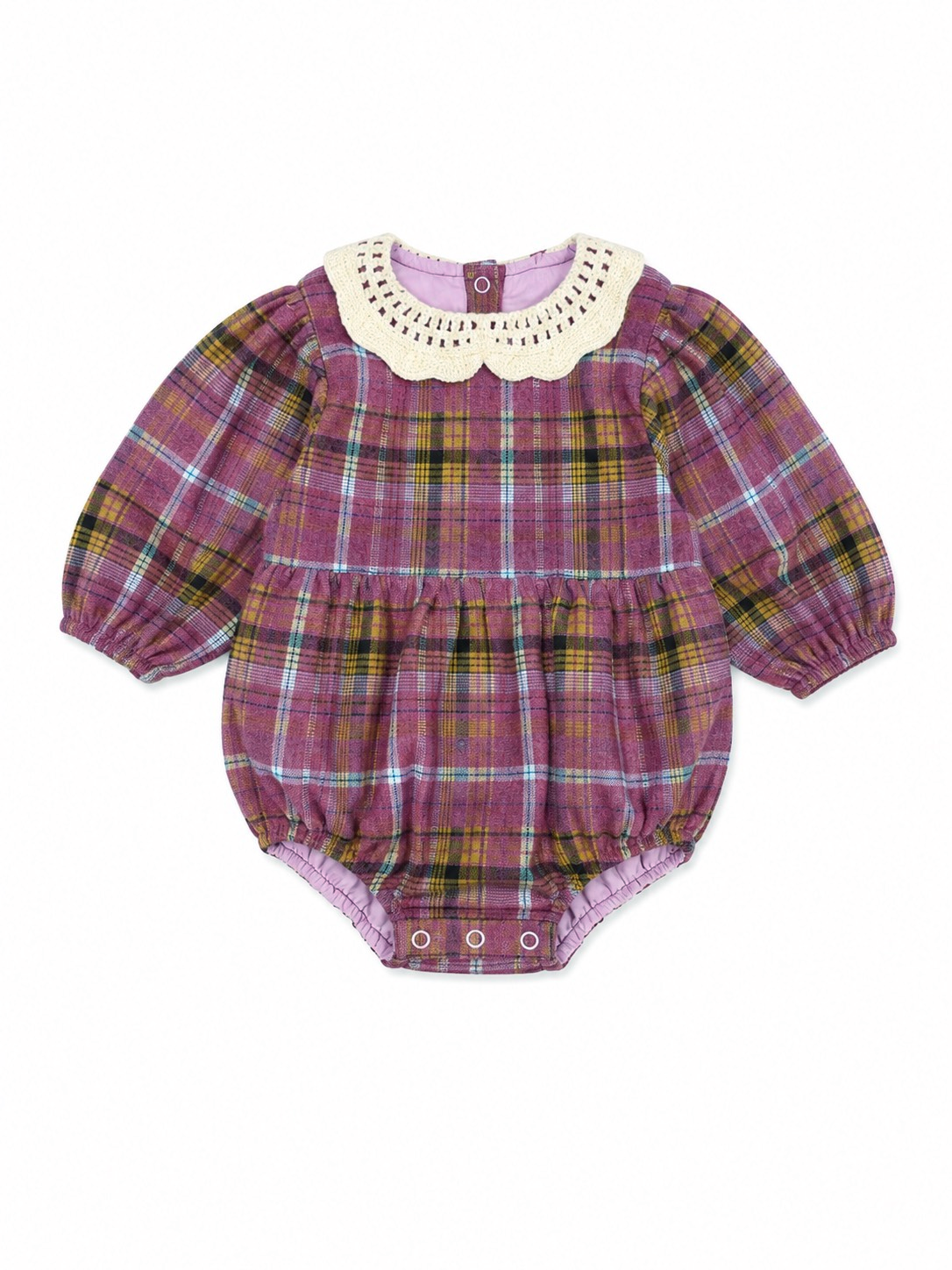 Purple Plaid Romper