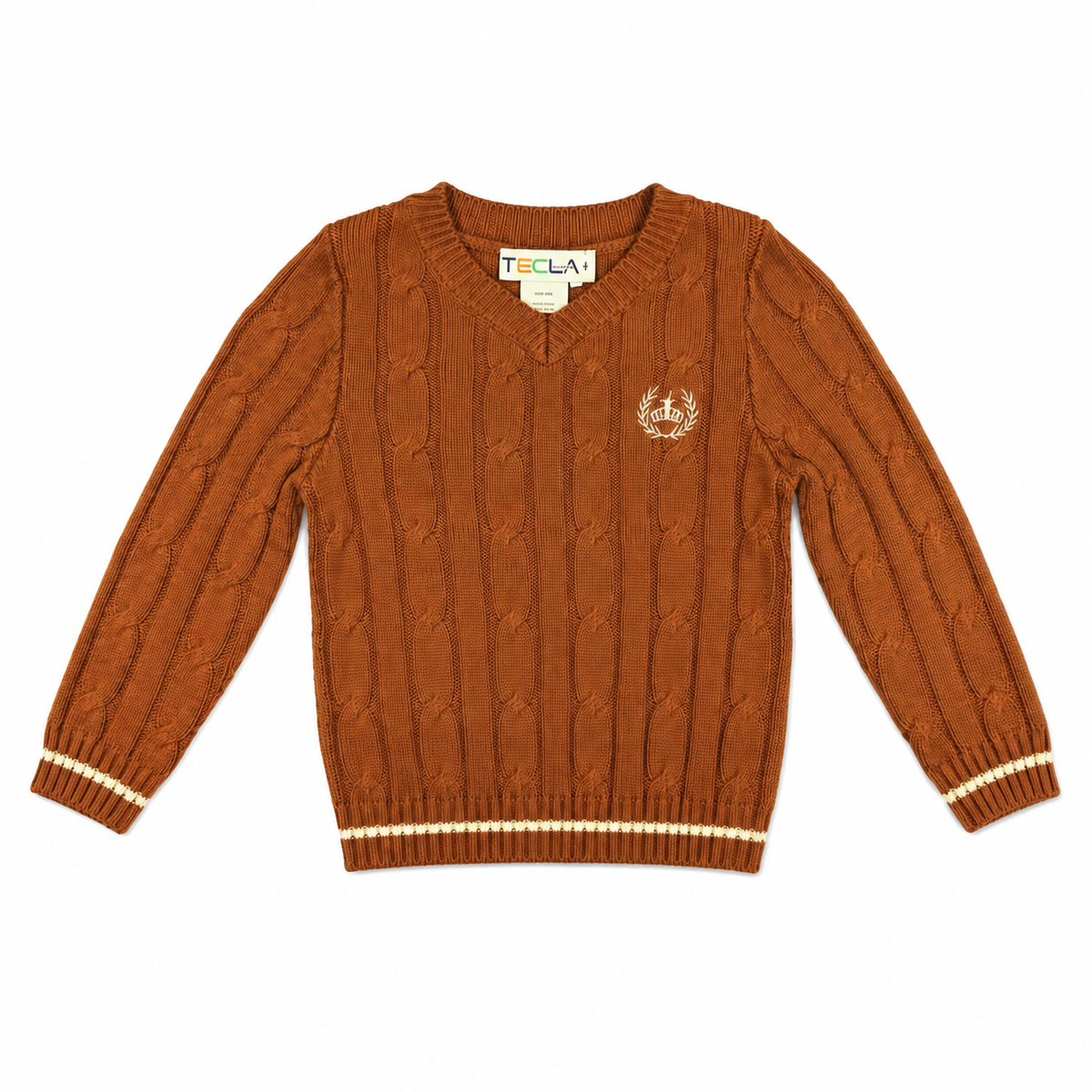 Caramel Cable Trim V Neck
