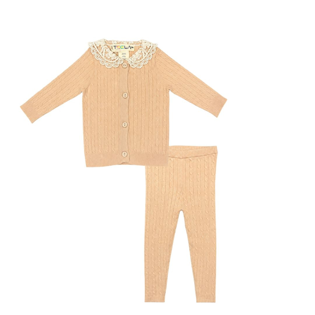 Oat Knit Cable Set