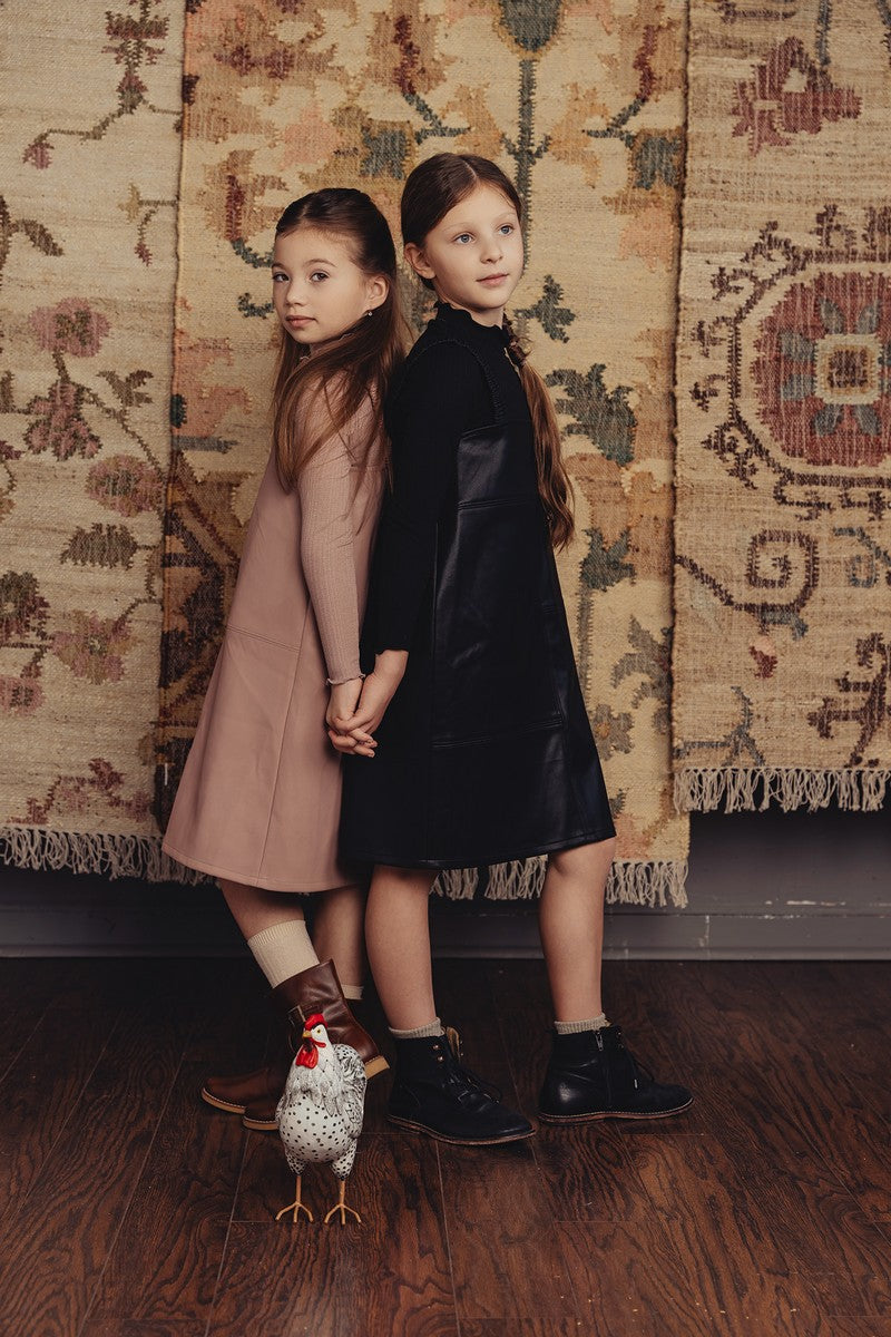 Mauve Pointelle Mockneck