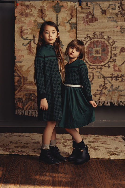 Forest Green/Navy Houndstooth Skirt