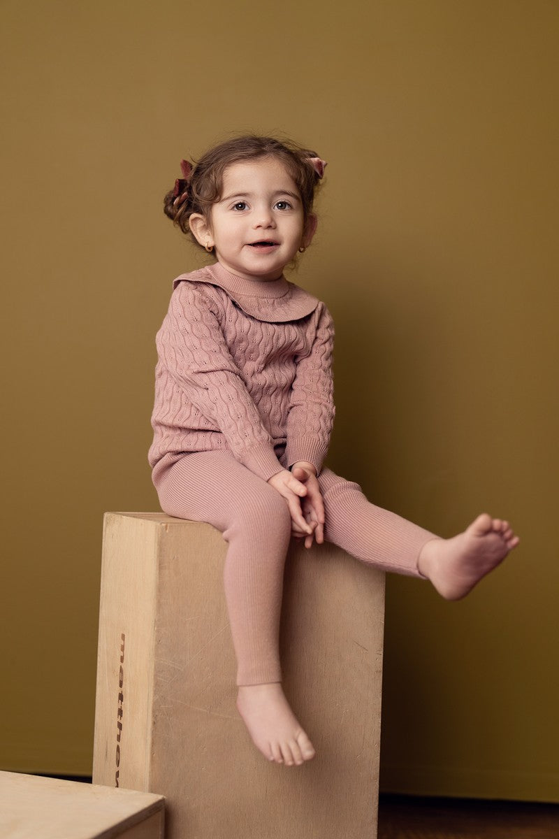 mauve Pointelle Baby Set