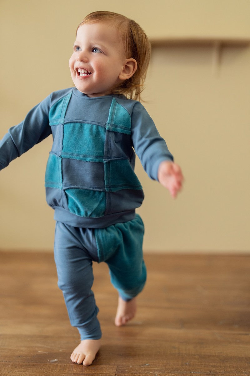 Bluestone Velour Patchwork Set