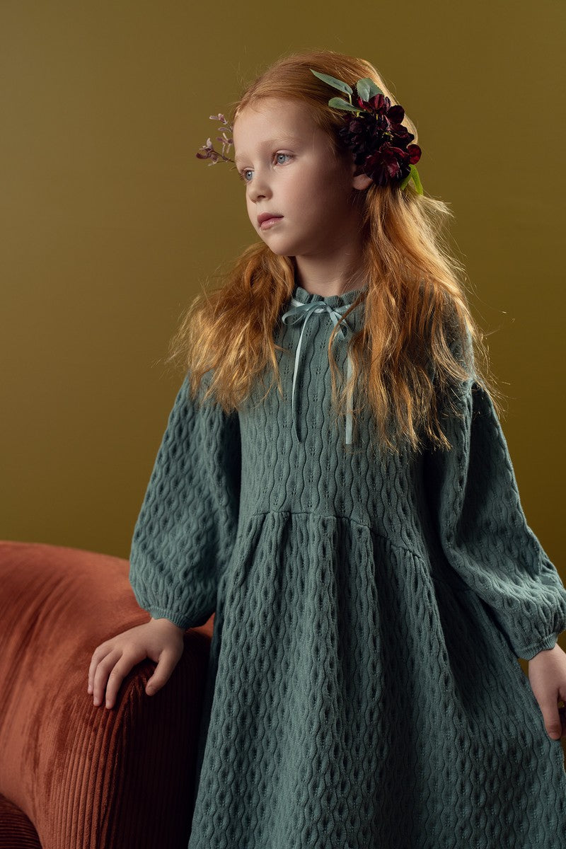 slate Pointelle Dress