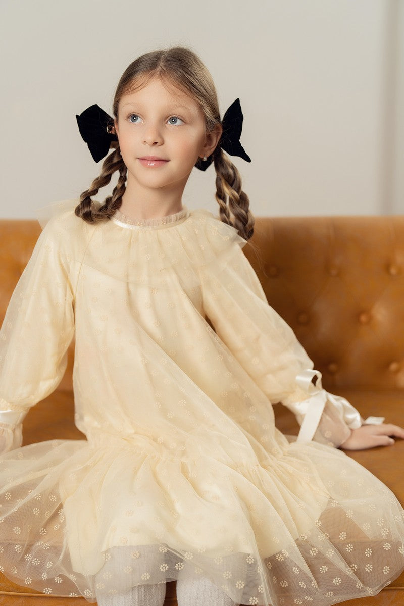 Cream Tulle Dress