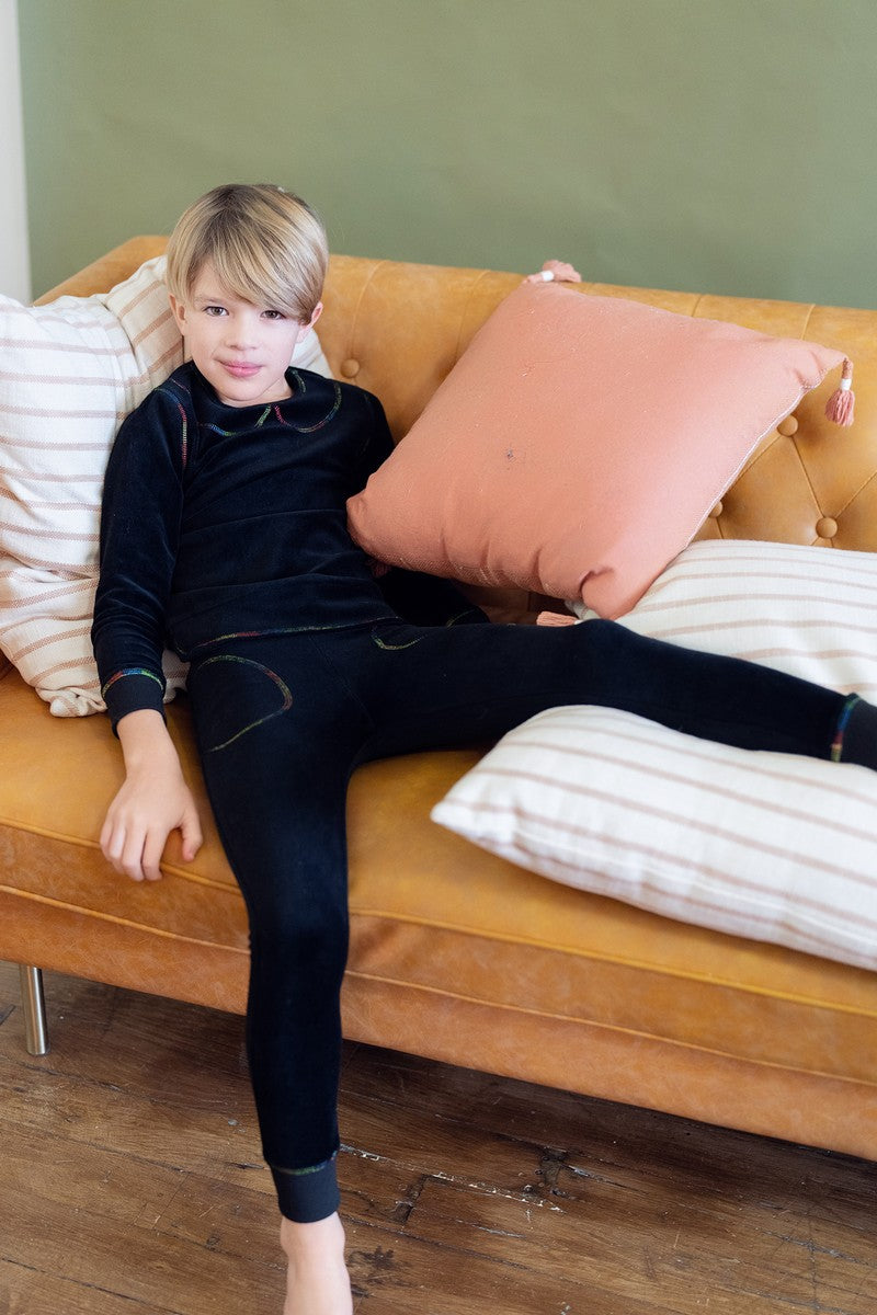 Black zig zag stitch pjs