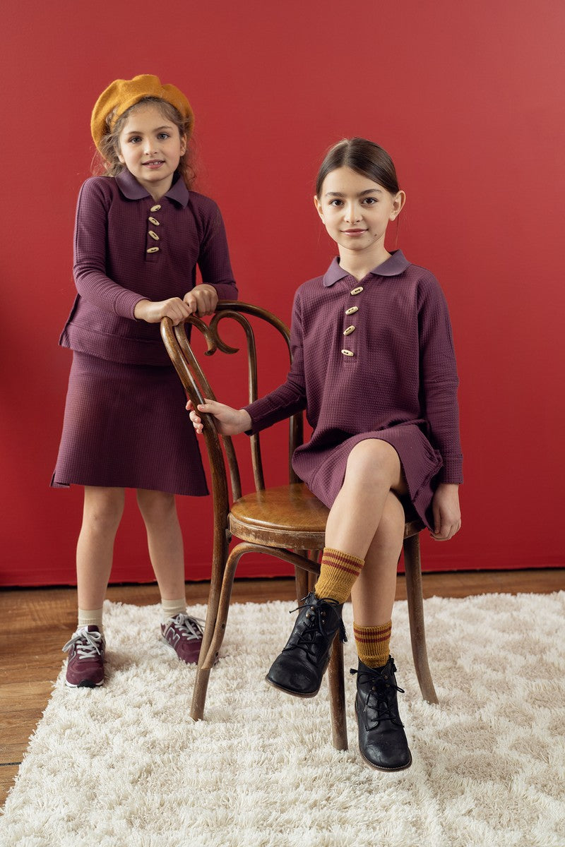 Eggplant Waffle Assymetrical Skirt