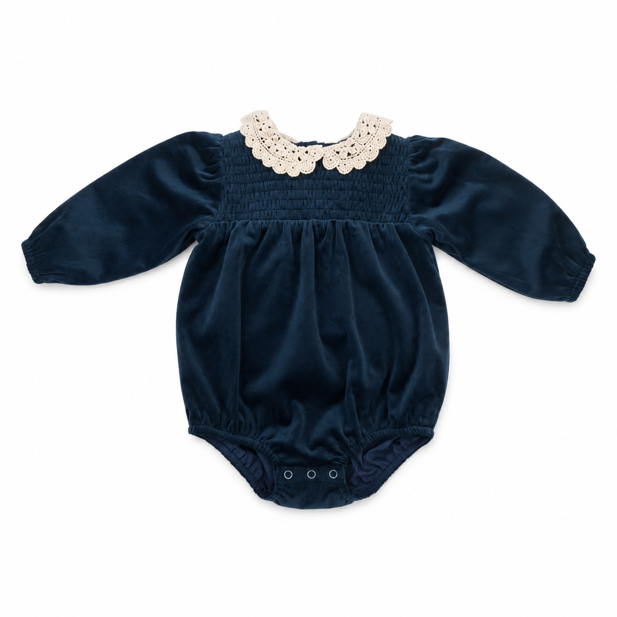Navy Velvet Romper