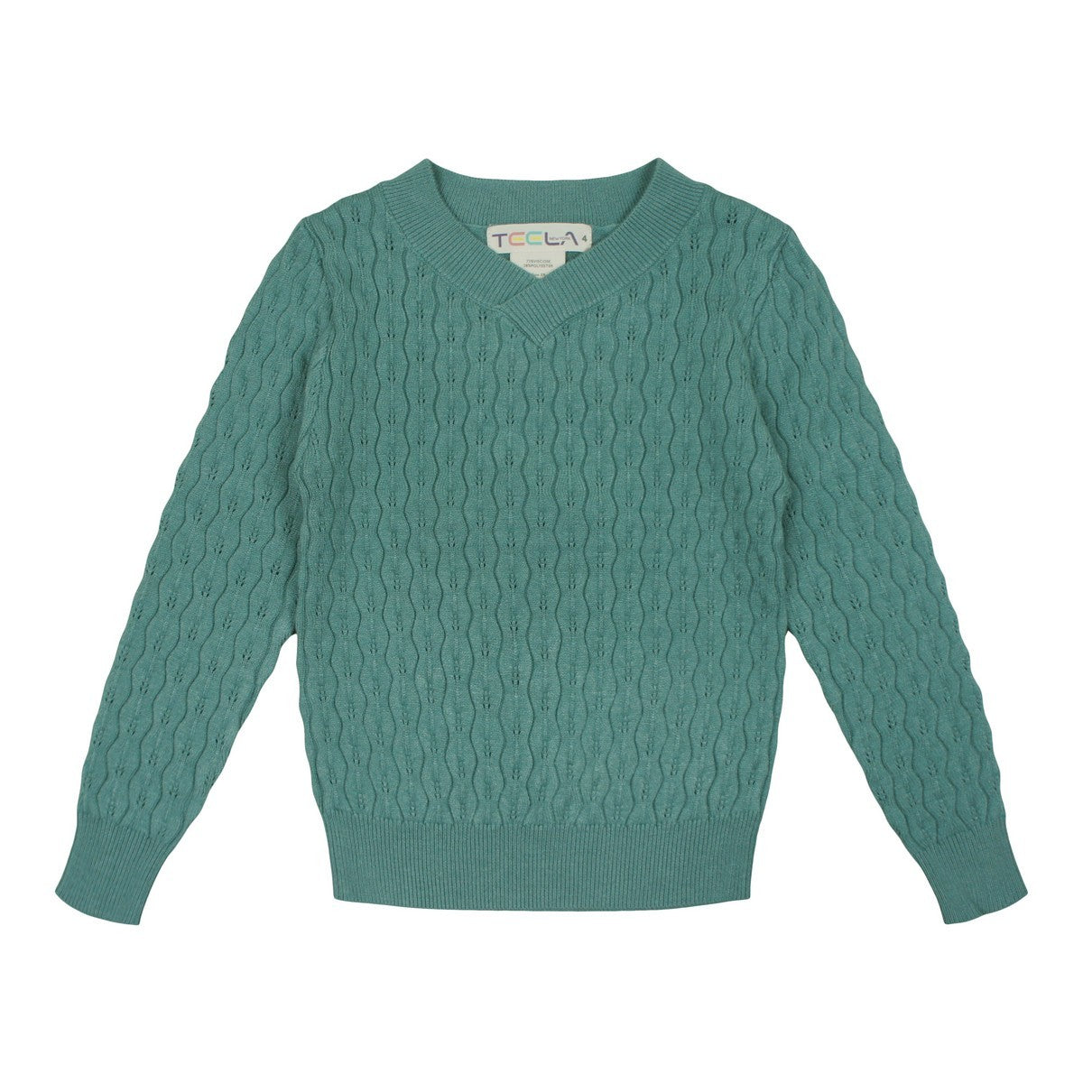 slate Pointelle Sweater