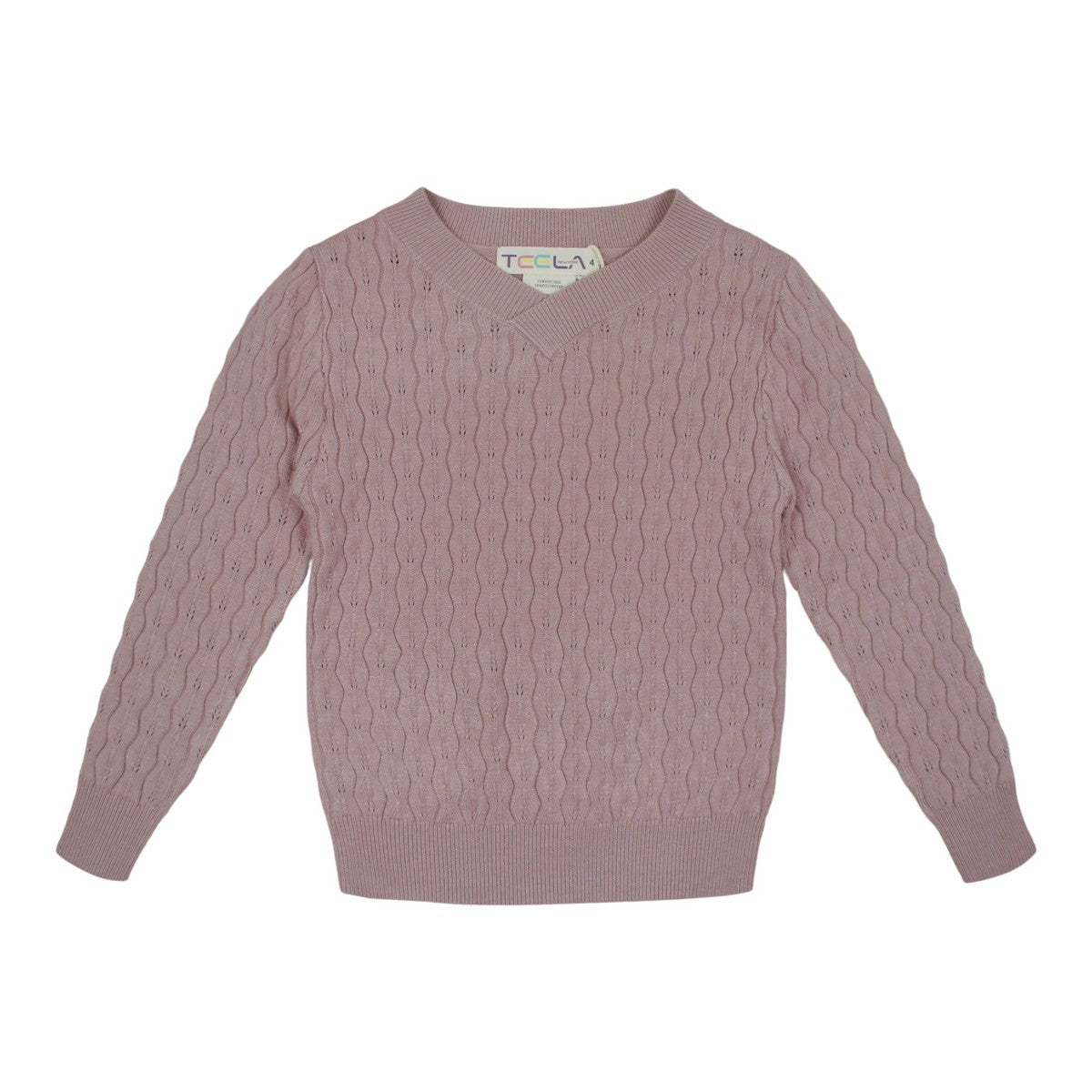 mauve Pointelle Sweater