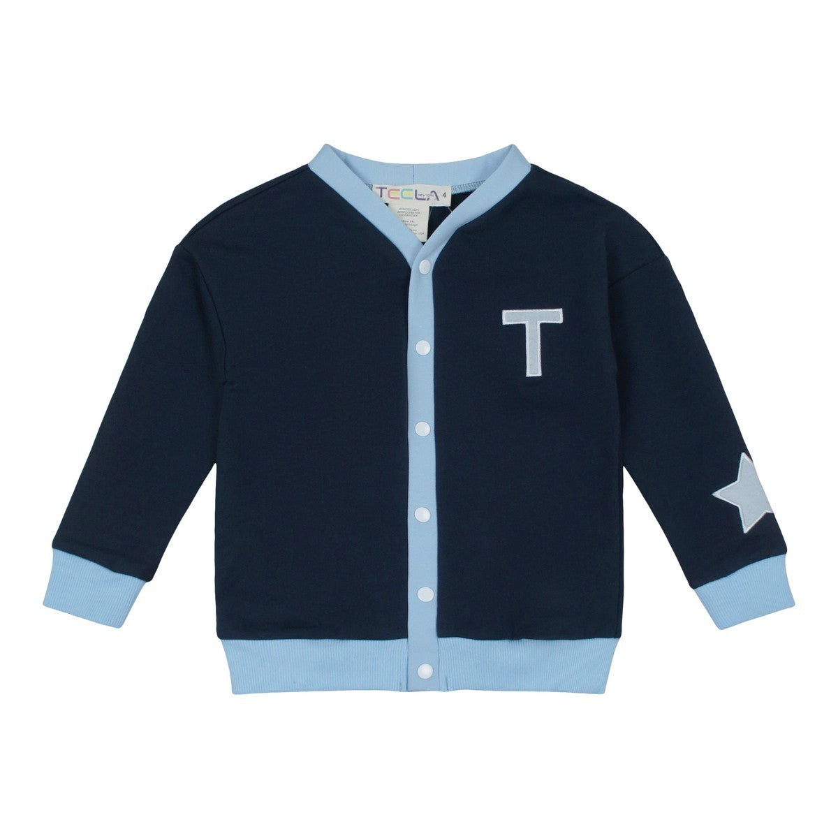 Navy Patch Cardigan Top