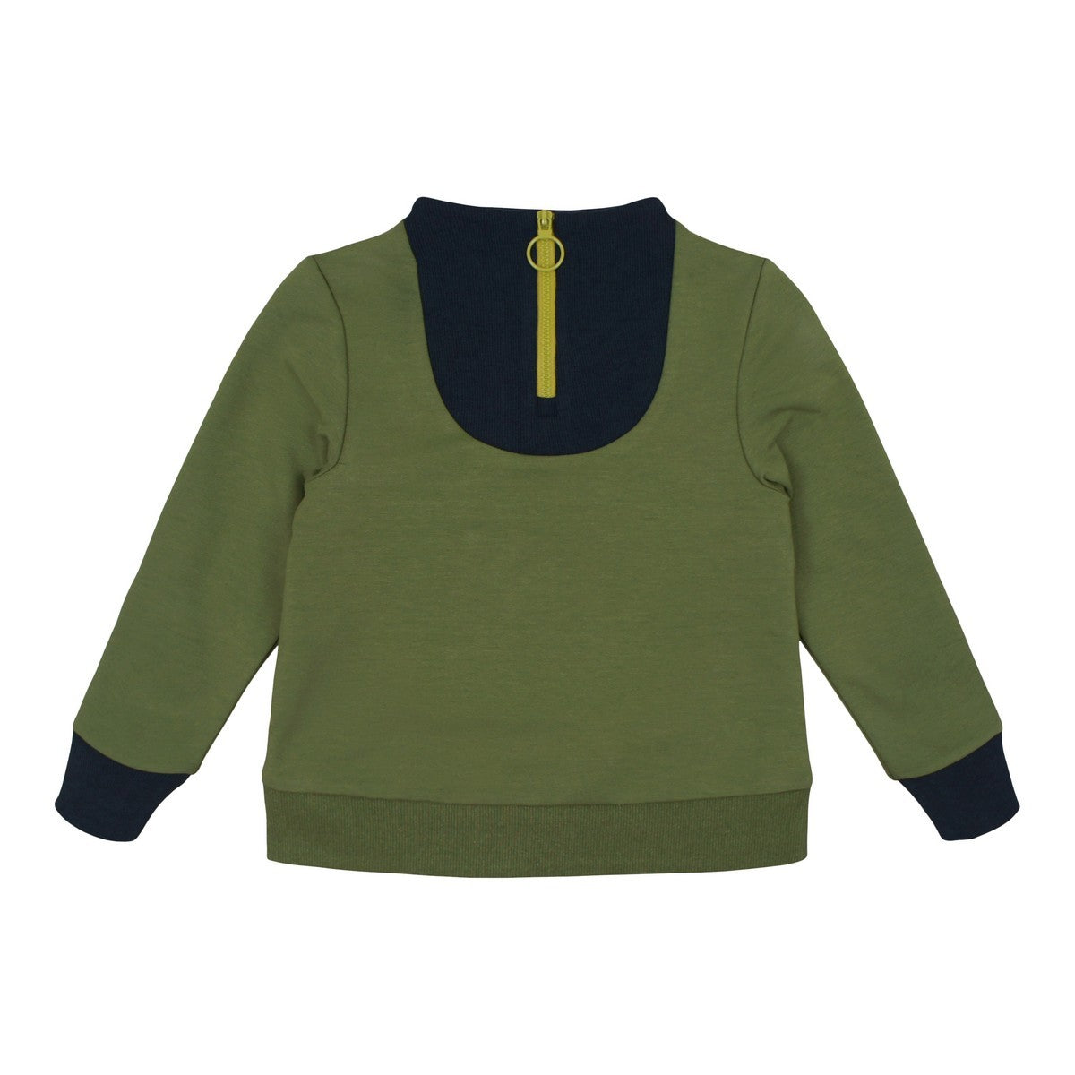 Olive Colorblock Zip Top
