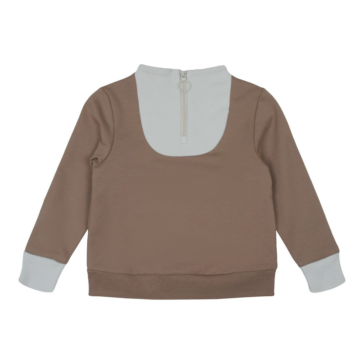 Taupe Colorblock Zip Top