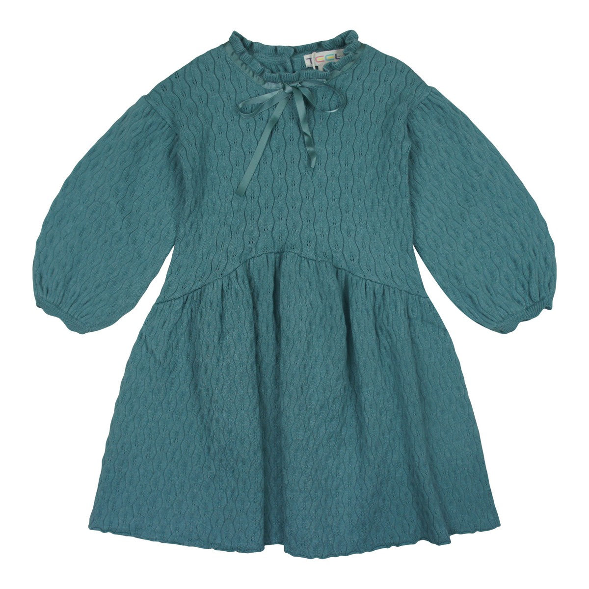 slate Pointelle Dress