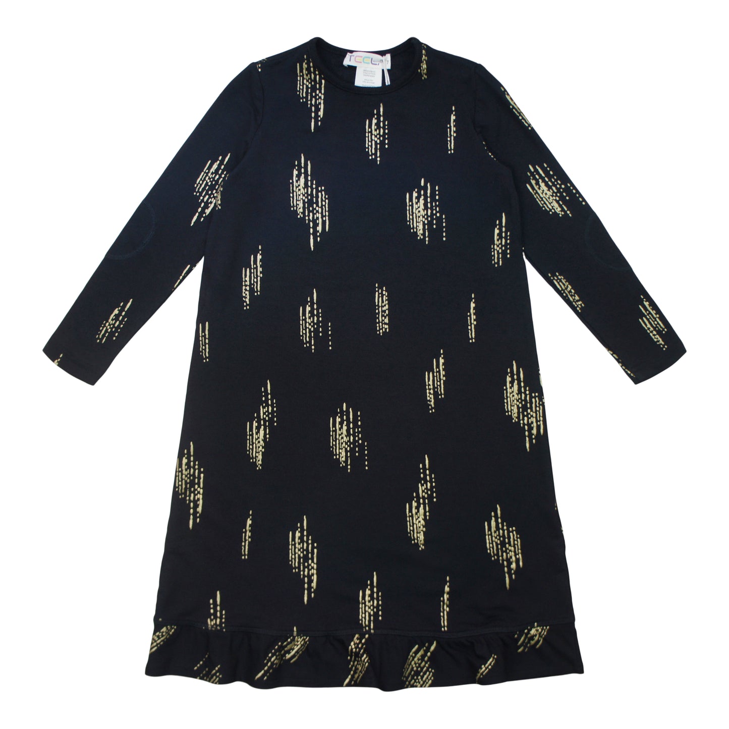 Black Metallic Print DRESS