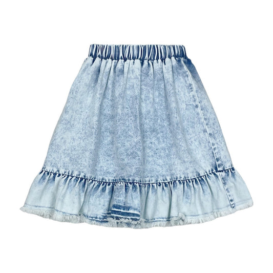 Structure Denim Ruffle Skirt