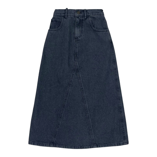 Black Denim Maxi Skirt