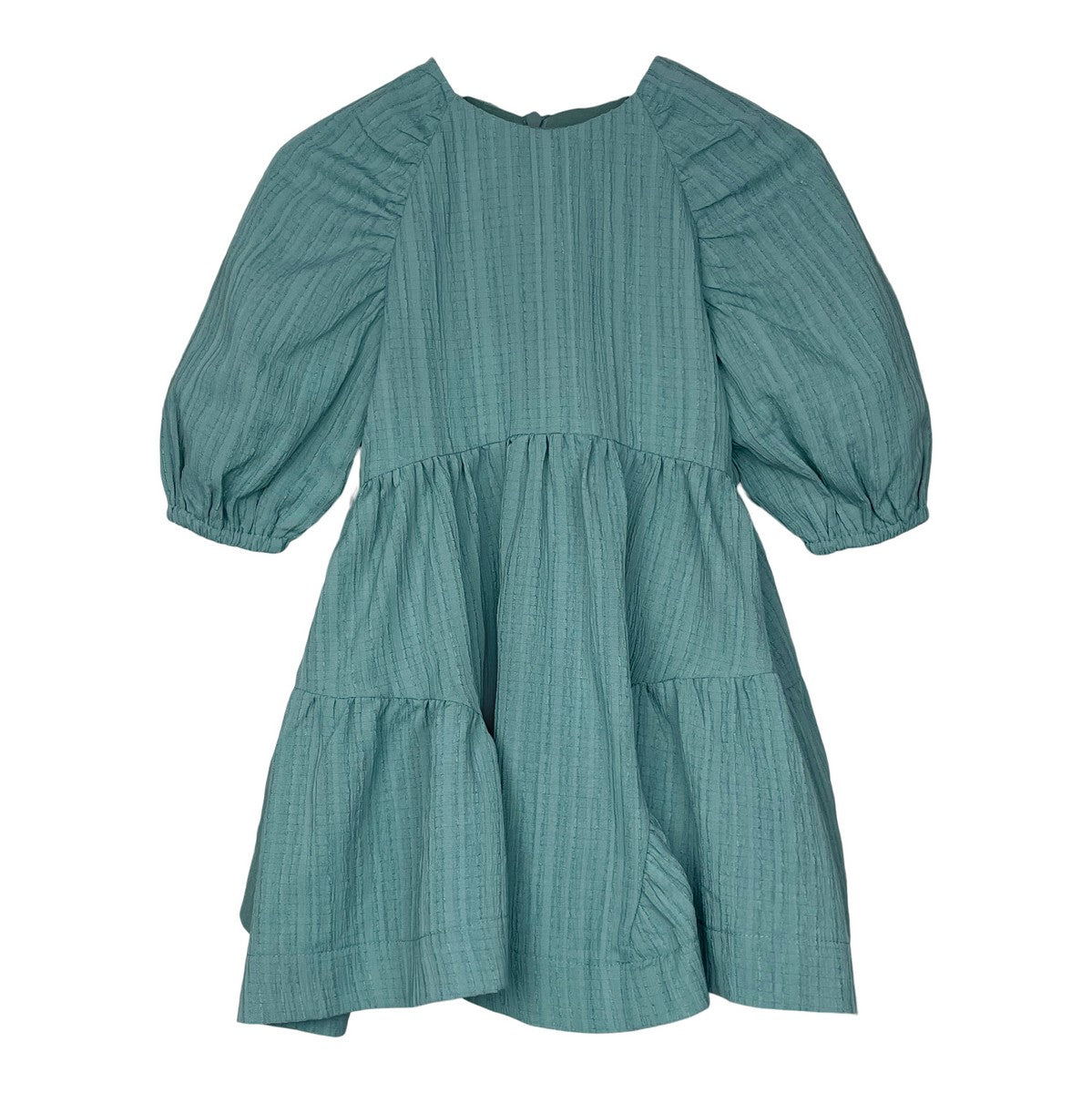 Teal Textured Bow Dress