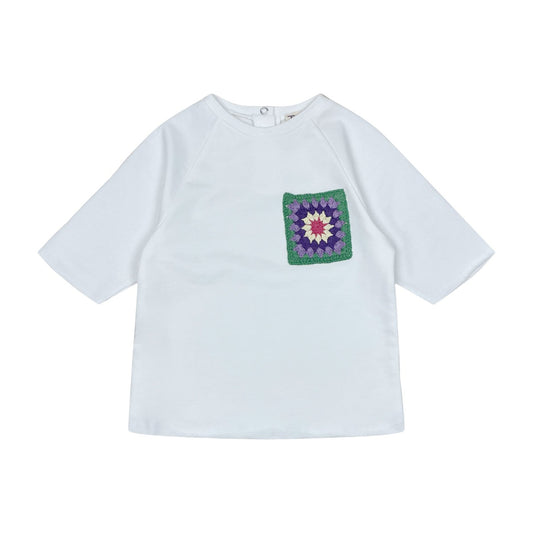 White Crochet Girls Top