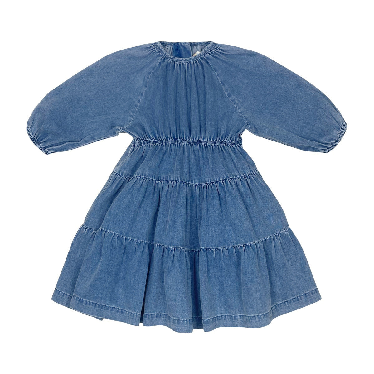 Midwash Tiered Denim Dress