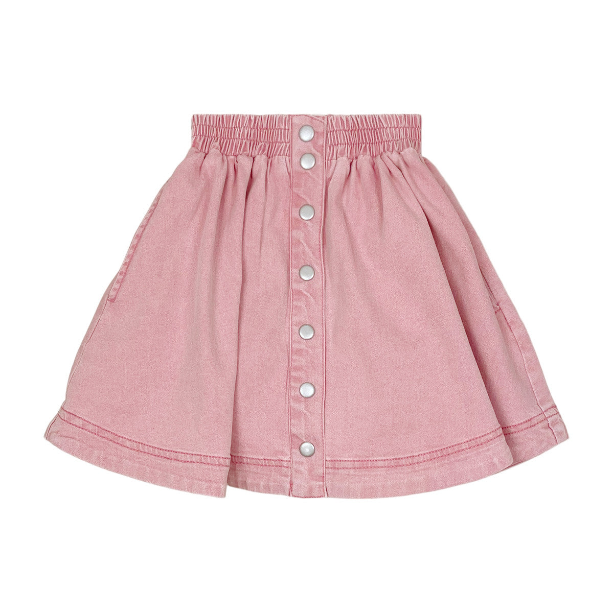 Pink Colored Denim Skirt
