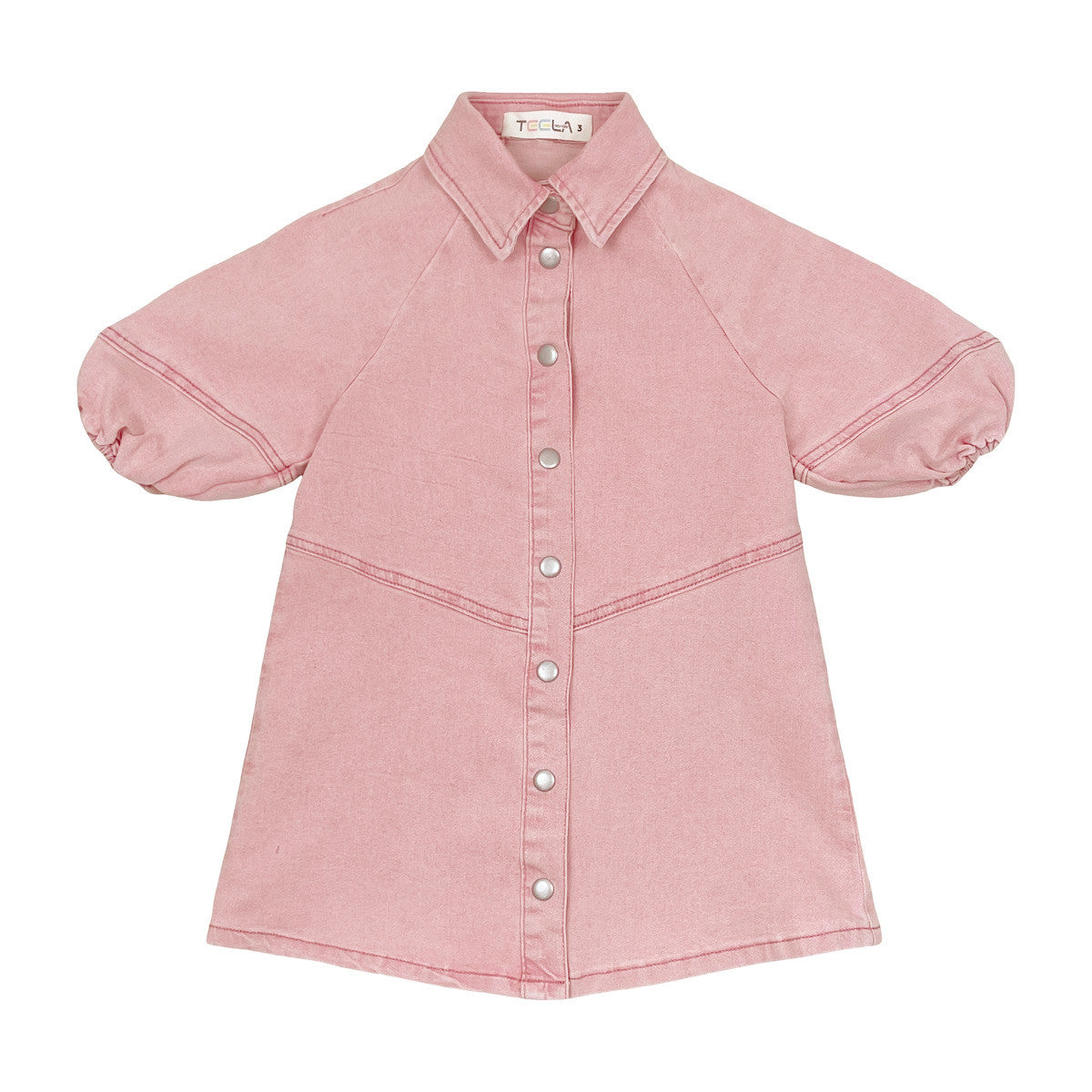 Pink Colored Denim Dress