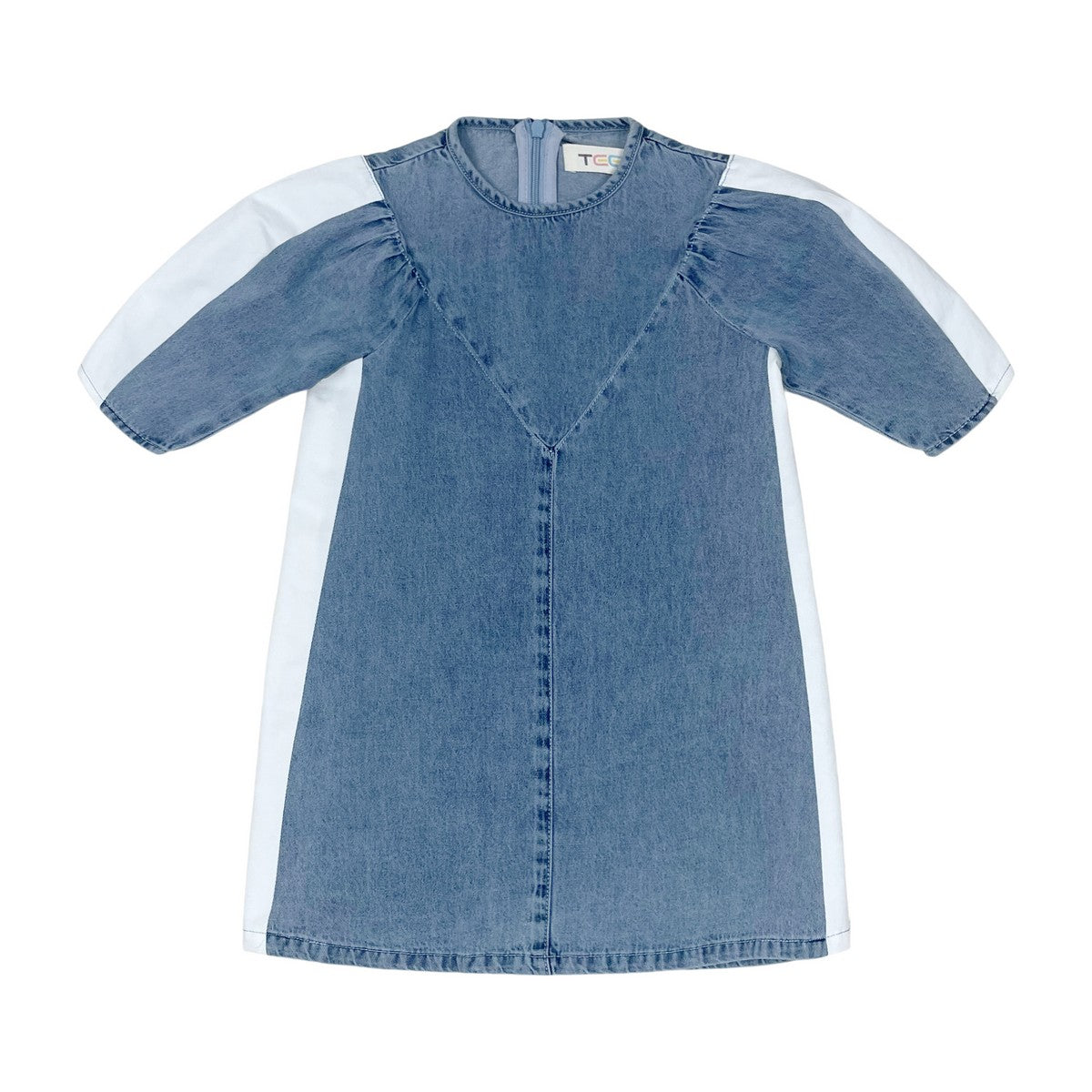 Chambray Contrast Denim Dress