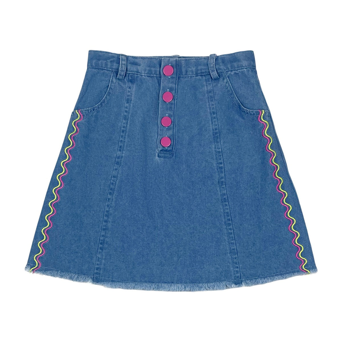 Chambray Snaps Denim Skirt