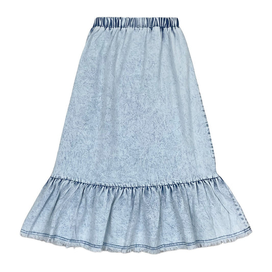 Structure Denim Maxi Ruffle Skirt