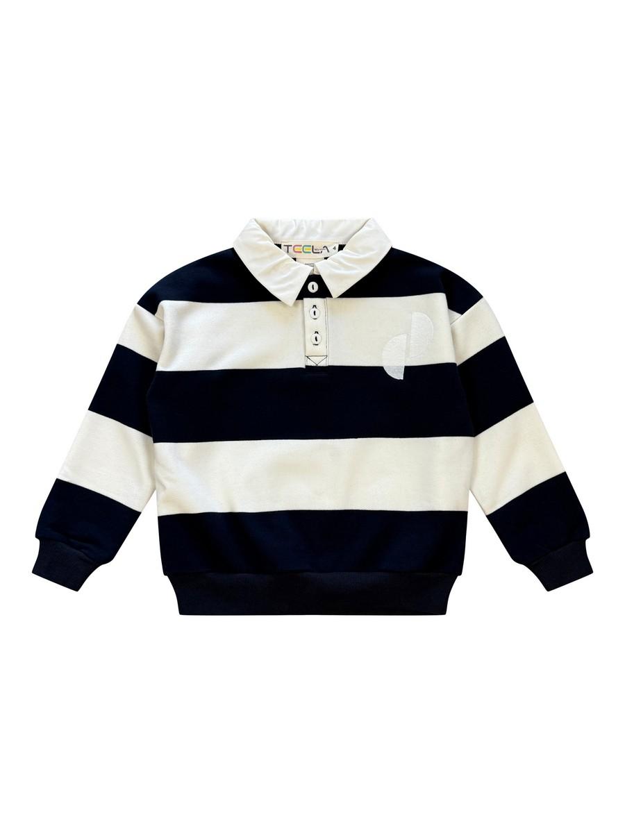 Navy Stripe Boy Polo
