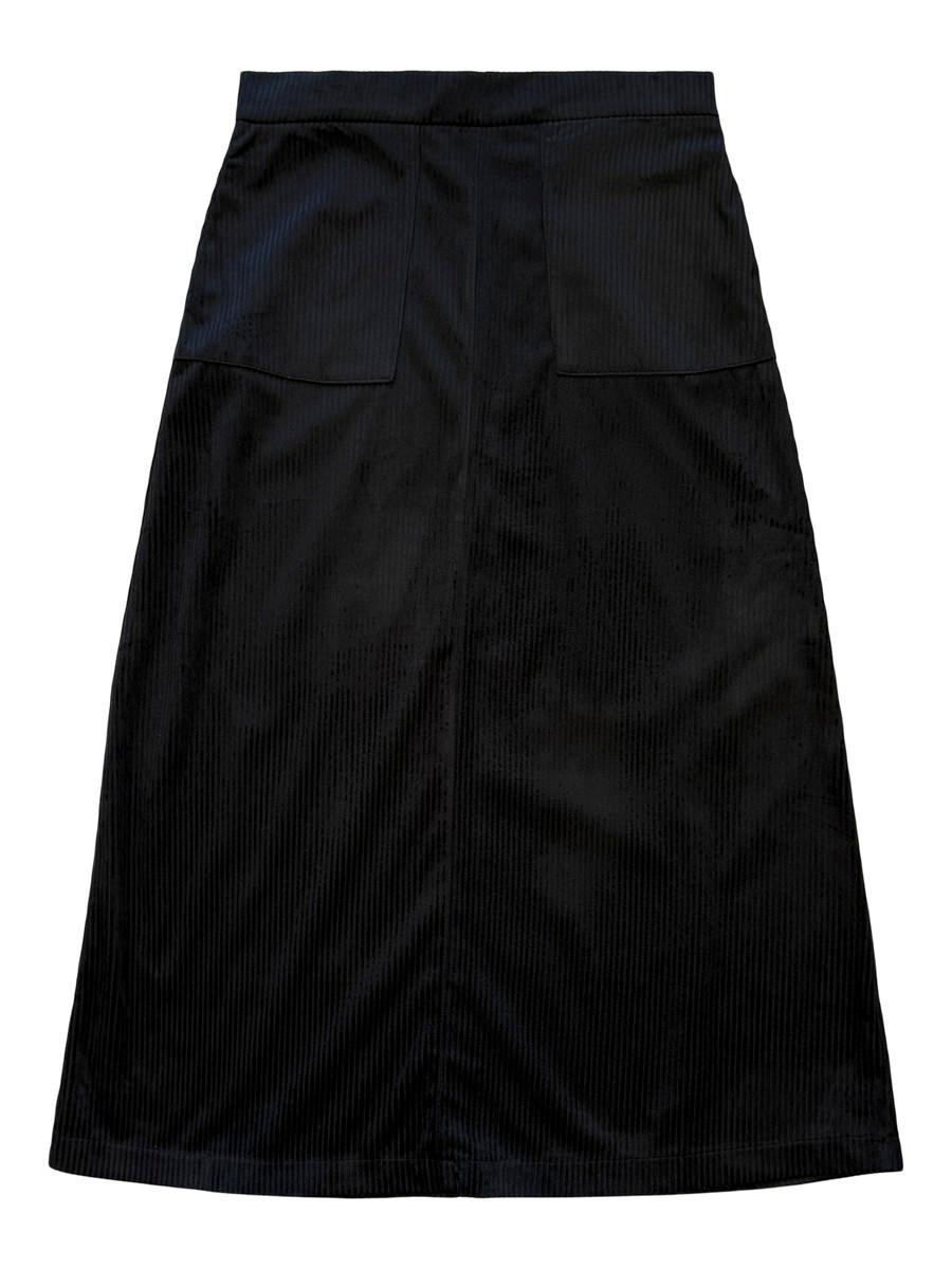 Black Corduroy Teen Maxi Skirt