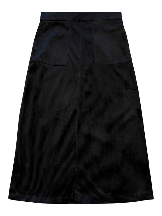 Black Corduroy Teen Maxi Skirt