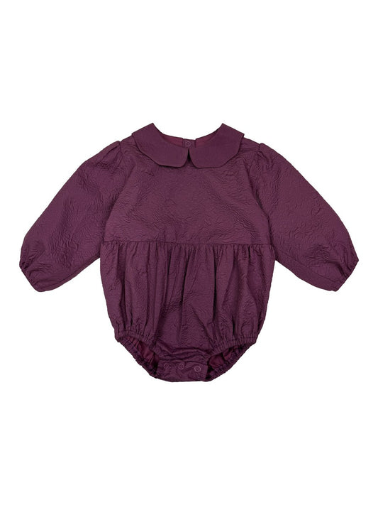 Plum Brocade Romper