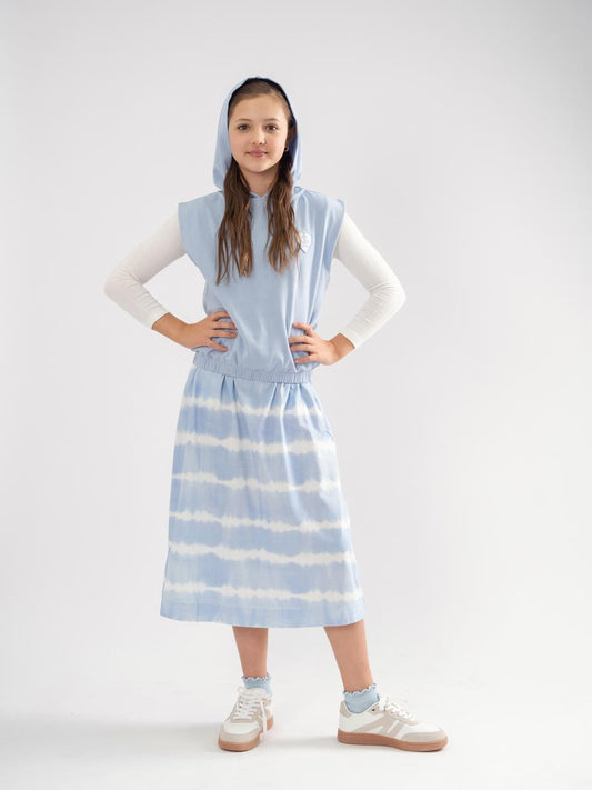 Blue Tie Dye Maxi Skirt