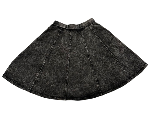 Black Mineral Wash Skirt