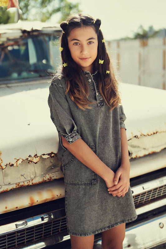 Black Structure Denim Dress