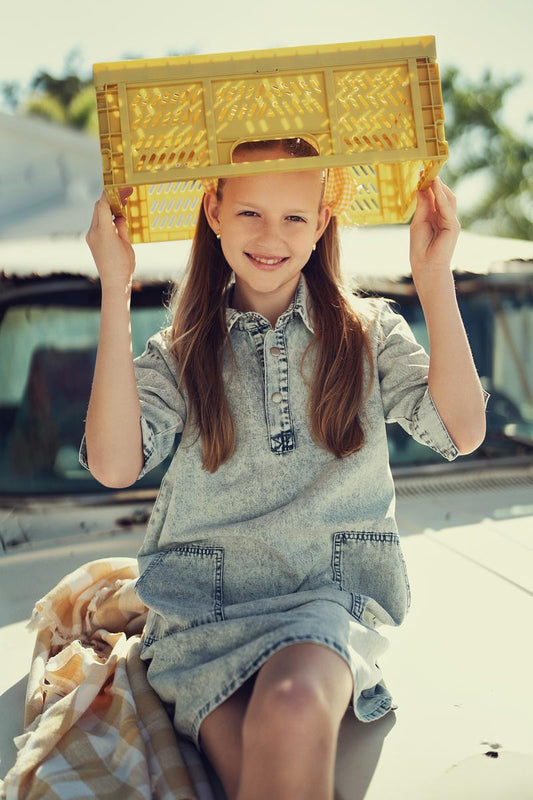 Stonewash Denim Structure Denim Dress