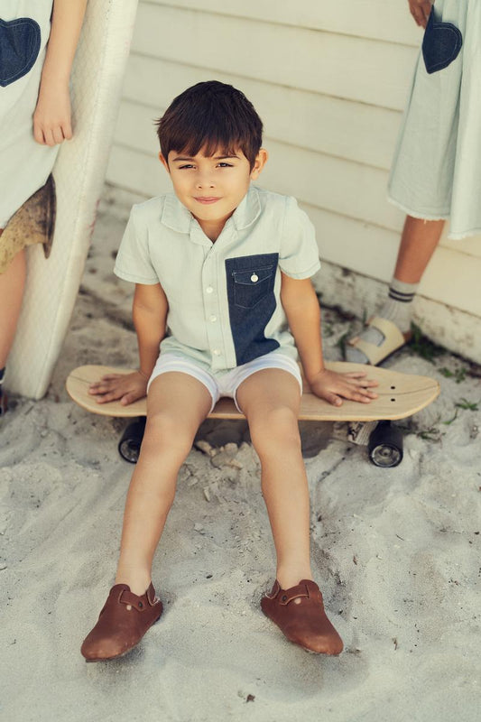 Light Denim Heart Denim Boys Top