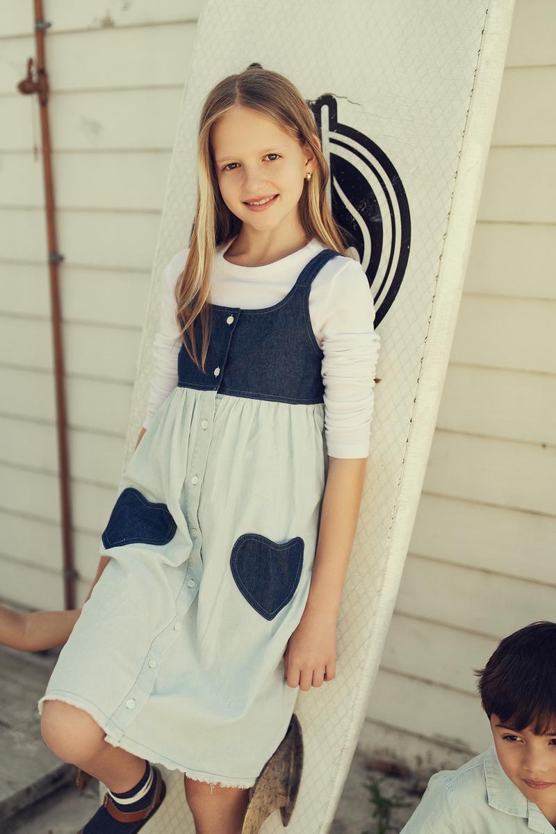 Light Denim Heart Denim Jumper