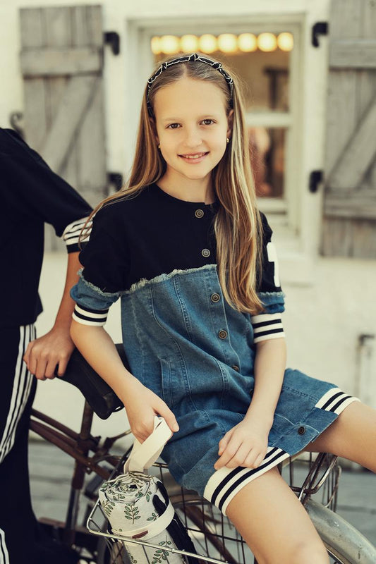 Denim Varsity Deim Dress