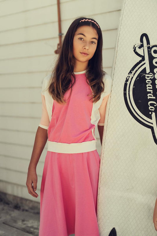 Pink Colorblock Skirt