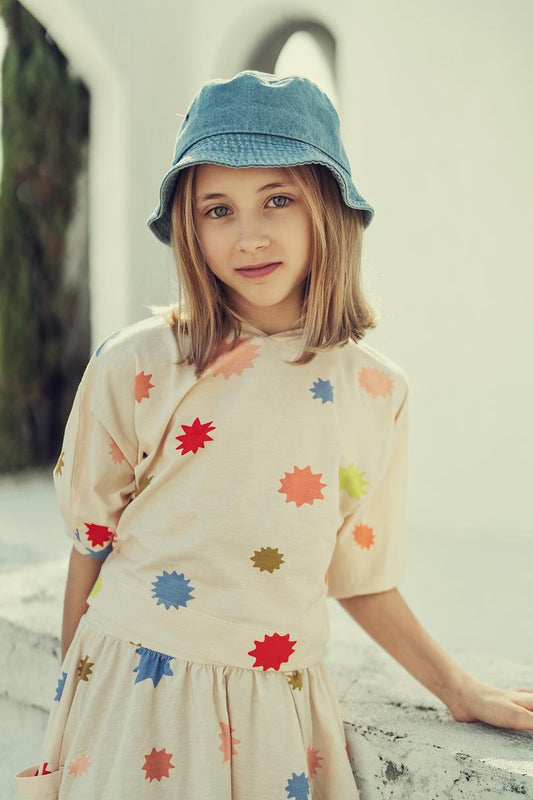 Cream Starburst Girls Top