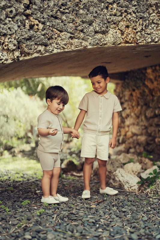 Cream Boys Knit Sweater