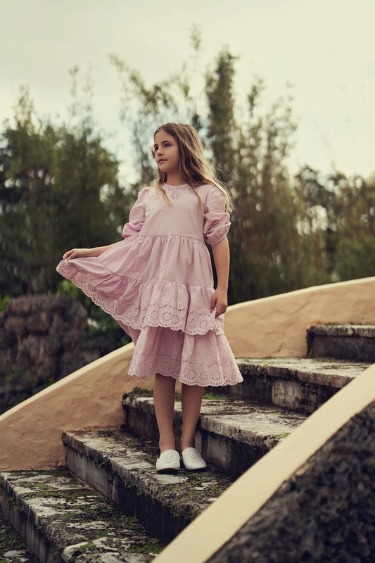 Lilac Ruffle Cut-Out Dress