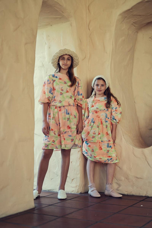 Multicolor Puff Blouse