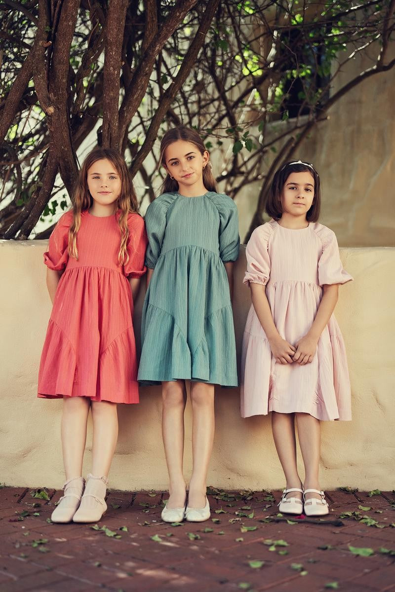 Mauve Textured Bow Dress