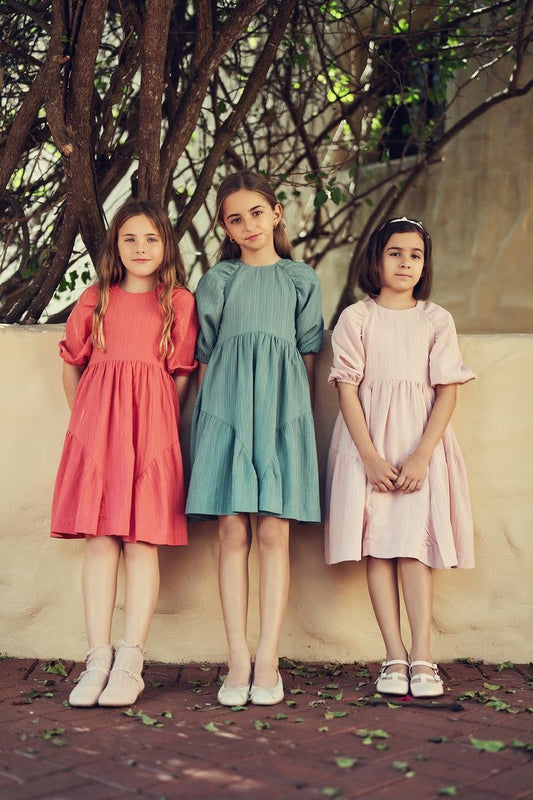 Mauve Textured Bow Dress