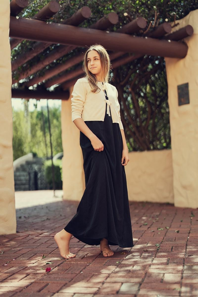Black Teen Maxi Slip Jumper Set